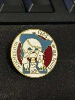1965 Minnesota Twins World Series Baseball Media Press Pin Original Balfour Vtg - Image 1 of 2