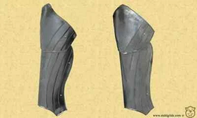 Armadura Arcángel de acero medieval Larp Elf par de chicharrones de pierna Foto 1 de 4