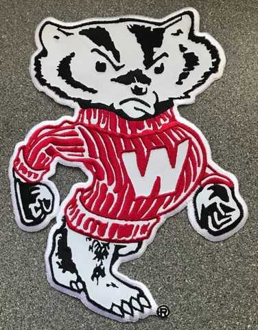 WISCONSIN BADGERS NCAA COLLEGE VINTAGE LARGE 9" MASCOT TEAM LOGO PATCH Cover