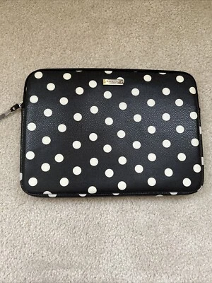 Чехол для ноутбука Kate Spade подходит для гладкого черно-белого ноутбука 12 дюймов в горошек подержанный - Изображение 1 из 4