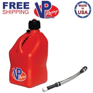 VP Racing Red 5.5 Gallon Square Utility Jug Gas Can & Deluxe Fill Hose USA-Made - Bild 1 von 6