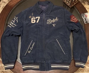 Ralph Lauren Varsity Embroidered Corduroy Jacket Size Large New With Tags Blue - Picture 1 of 12