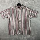 Tom Hagan Pure Cotton Shirt Mens Short Sleeve Striped Multicoloured Medium M