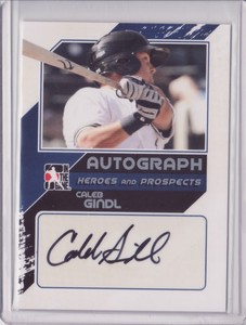 2011 ITG Heroes and Prospects Close Up Autograph Silver Caleb Gindl 1/190 Auto