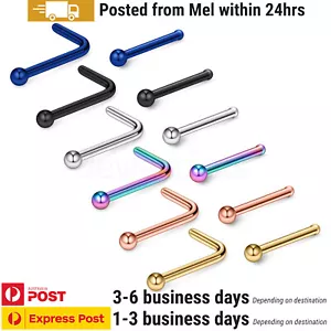 6PCS Nose Stud Ring Tiny Ball Surgical Steel Ear Tragus Body Piercing Jewellery - Picture 1 of 23