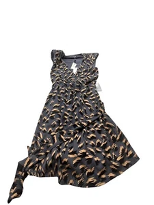 Express Womens Small Faux Wrap Dress Abstract Print 28655282 Ruffle Sleeveless - Picture 1 of 7