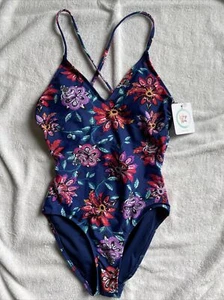 Indigo Rein Small One Piece Navy Floral Swimsuit NEW M Medium (B5) - Picture 1 of 6