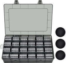 168 Pieces Coin Capsules with Black Foam Gasket and Plastic Storage Box - Grey