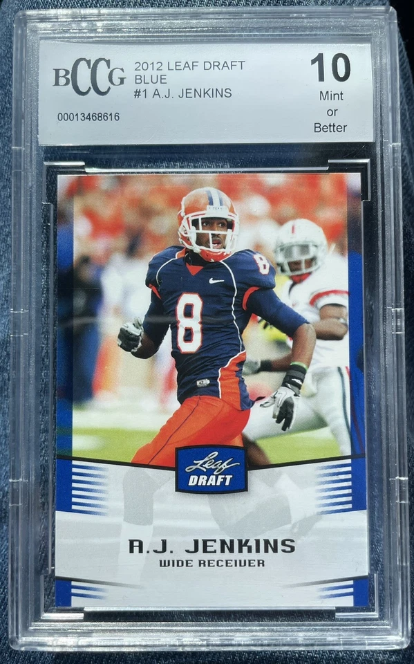 BCCG 10 MINT A.J. Jenkins 2012 Leaf Draft RC- San Francisco 49ers & Illinois - Image 1 of 1