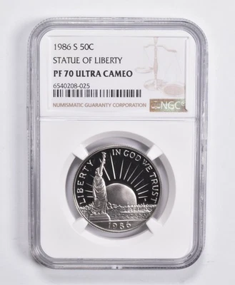 1986-S Statue of Liberty Commemorative Half Dollar PF70 NGC *3449 - Image 1 of 4