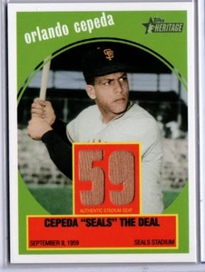 2008 Topps Heritage Baseball Flashback Relics Orlando Cepeda SEAT GIANTS - Picture 1 of 1