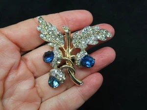 Vintage Gold Tone CORO Gorgeous Stylized Leaf w/Flower Brooch - Picture 1 of 3