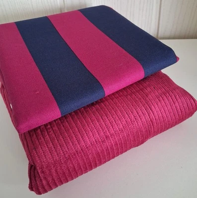 Oeko- Tex Stoffpaket Canvas + Breitcord  cerise 2 x 50 x 142 cm - Bild 1 von 2