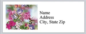 Personalized Address Labels Hummingbirds Flowers (bx 884) - Picture 1 of 3
