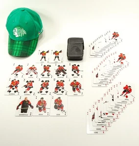 Chicago Blackhawks Lot: Hat, Playing Cards (Kane, Toews, Keith...), Card Holder - Picture 1 of 19