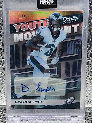 2022 Panini Prestige DeVONTA SMITH Youth Movement AUTO 1/5 #YM-3 - Image 1 of 2