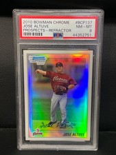 2010 Bowman Chrome JOSE ALTUVE Rookie RC Refractor PSA 8 NM-MT Well Centered