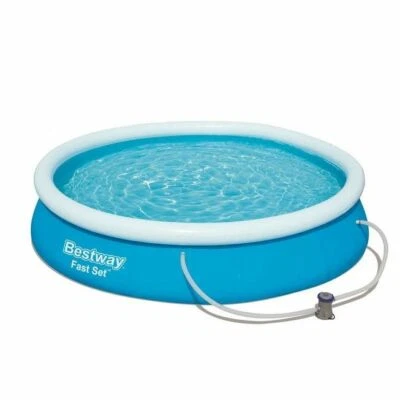 Bestway Swimming Pool ?366x76 Fast Set Pool Rund Schwimmbecken mit Pumpe - Bild 1 von 4