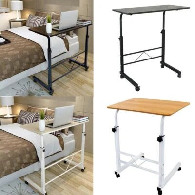 Laptop Table Stand Rolling Cart  Computer Desk Sofa Bed Adjustable 27.5"- 37.8" - Image 1 of 4