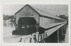 Puente cubierto, Hartland, Nuevo Brunswick RPPC - Imagen 1 de 2