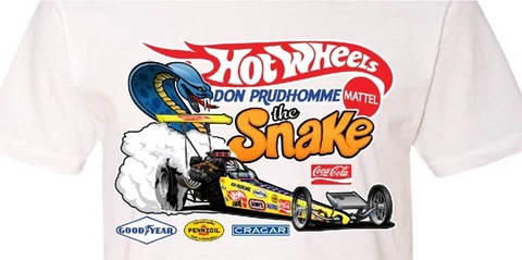 Don THE SNAKE Prudhomme 1972 Rear Engine HOT WHEELS XL YELLOW FEATHER WH T-Shirt Cover