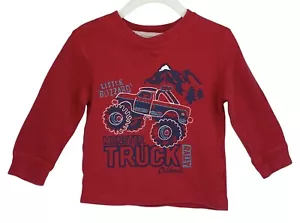 De Colección Niño Talla 2 Camiseta Roja Mangas Largas Gofres Pesados Tejidos con Estampado Oshkosh B'gosh - Imagen 1 de 8
