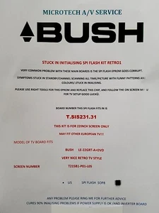 BUSH LE-22GRT-A + DVD T.SIS231.31 stecken im Initialisieren Spi Reparatursatz lesen - Bild 1 von 6