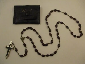 Vintage Seed Bean Rosary Crucifix Cross Hidden Compartment Reliquary Pouch - Picture 1 of 10