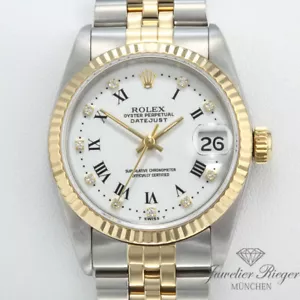 Rolex Medium Datejust Stahl Gelbgold 750 Diamanten Automatik Gold Stahl - Bild 1 von 1