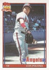 #107 Luis Polonia - California Angels - 1991 Topps Baseball