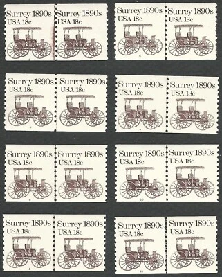Scott #1907 LOT~18c Surrey-8 PNC Joint line pairs #3,5,6,7,8,10,11,12 MNH OG - Image 1 of 2