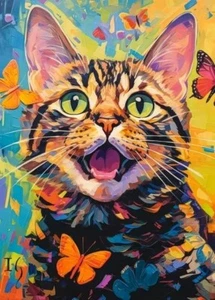 Castorland Puzzle B-27637 – Happy Cat, 260 Pieces Jigsaw Puzzle - Picture 1 of 1