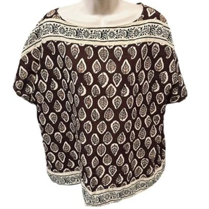 LAUREN RALPH LAUREN Baumwolltunika mit Blätterdruck braun Herbstpullover Damen Large " - Bild 1 von 9