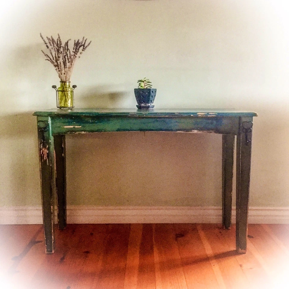 French Country, Mesa de entrada, Verde, Shabby Chic, Mesa de sofá, Mesa de vestíbulo Foto 1 de 4