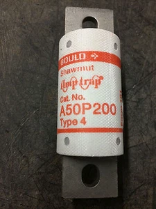 A50P200 Gould Shawmut 200A 500V Type 4 Rectifier Fuse - Cross w/ KBH, FWH --SES - Picture 1 of 1