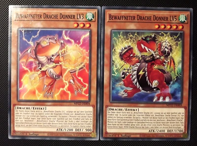 Yu-Gi-Oh! Bewaffneter Drache Donner LV3+LV5, MP22-DE003/004, Common, 1.A., NM - Bild 1 von 4