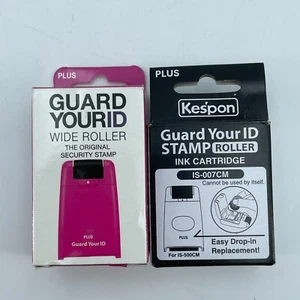 Guard Your ID Roller Stamp Wide Pink Fuchsia IS-500CM Plus Ink Identity Theft - Picture 1 of 8