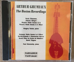 Arthur Grumiaux-The Boston Recordings (CD 2000) Parnassus Records #PACD96028 - Imagen 1 de 5