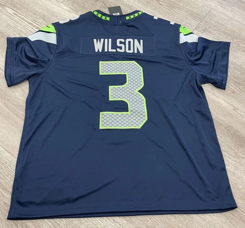 Nike Men’s NFL Seattle Seahawks Russell Wilson Field Football Jersey Sz.2XL $160 Cover
