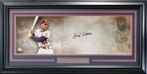 HANK AARON AUTOGRAPHED FRAMED 10X30 PANORAMIC PHOTO BRAVES FANATICS 191201 - Picture 1 of 7