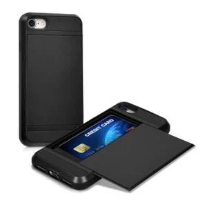 HYBRYDOWE TWARDE ETUI Z KIESZENIĄ NA KARTY DO Apple iPhone SE 2022 iPhone SE 2020 iPhone - Zdjęcie 1 z 7