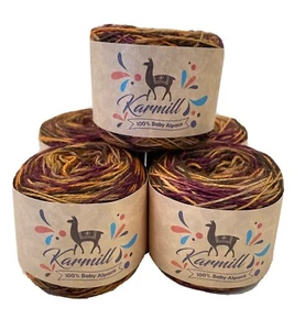 Alpaca Wool SkeinS 100% Baby Alpaca Yarn Lot of 5 Sport Weight Fantasy BA022 - Picture 1 of 5