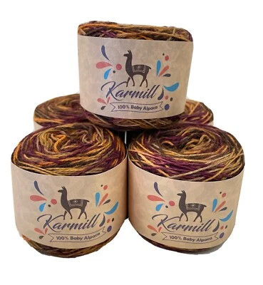 Alpaca Wool SkeinS 100% Baby Alpaca Yarn Lot of 5 Sport Weight Fantasy BA022 - Image 1 of 4