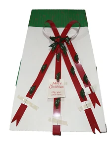 Vtg New Department 56 Metal Christmas Red Ribbon 12 Card Holder Made in Taiwan - Picture 1 of 8