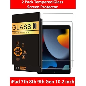 2-Pack Tempered Glass Screen Protector For Apple iPad 9th 8th Generation 10.2 in - Picture 1 of 8