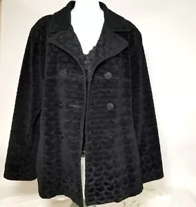 Mulberry Pea Jacket Coat XL Black Long Button Dress Gothic Punk Alt Cosplay - Picture 1 of 10
