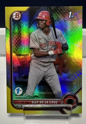 📈2022 Bowman 1st Edition Yellow Foil #/75 Elly De La Cruz 1st Rookie RC BPPF50 - Image 1 of 2