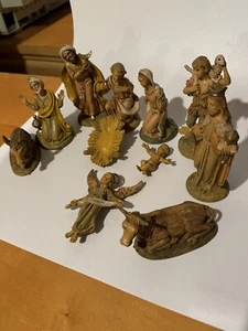 Set Natività Italiana Vintage 11 Pezzi Statuine Stile Fontanini Presepe Natale - Foto 1 di 4