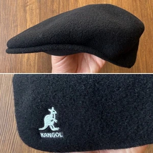 Vintage Kangol 504 Wolle Flatcap schwarz Mütze Large Y2k 90er Zeitungsjunge Cabbie - Bild 1 von 11