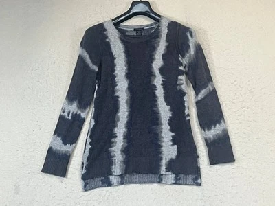 Suéter para mujer Only Mine 100 % cachemir azul gris tie dye talla mediana  Foto 1 de 4